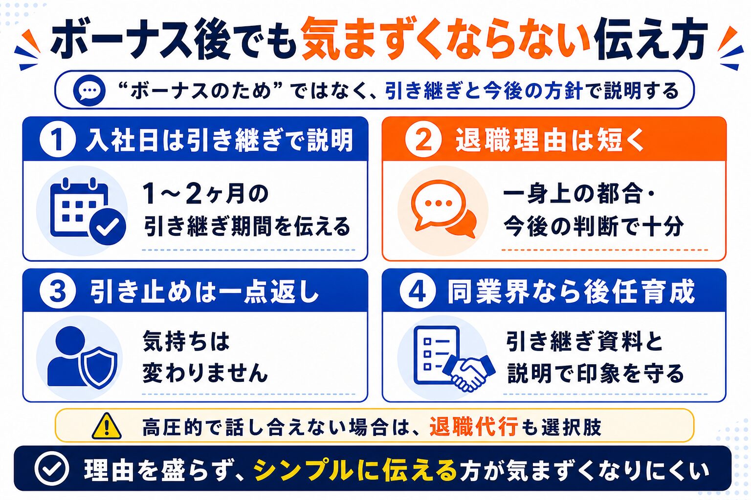 ボーナス目当てと思われにくい退職理由と入社日の伝え方