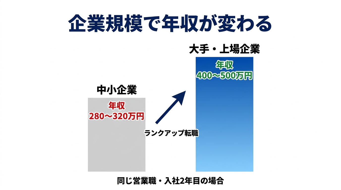 企業規模で年収が変わる:中小企業と大手・上場企業の年収比較