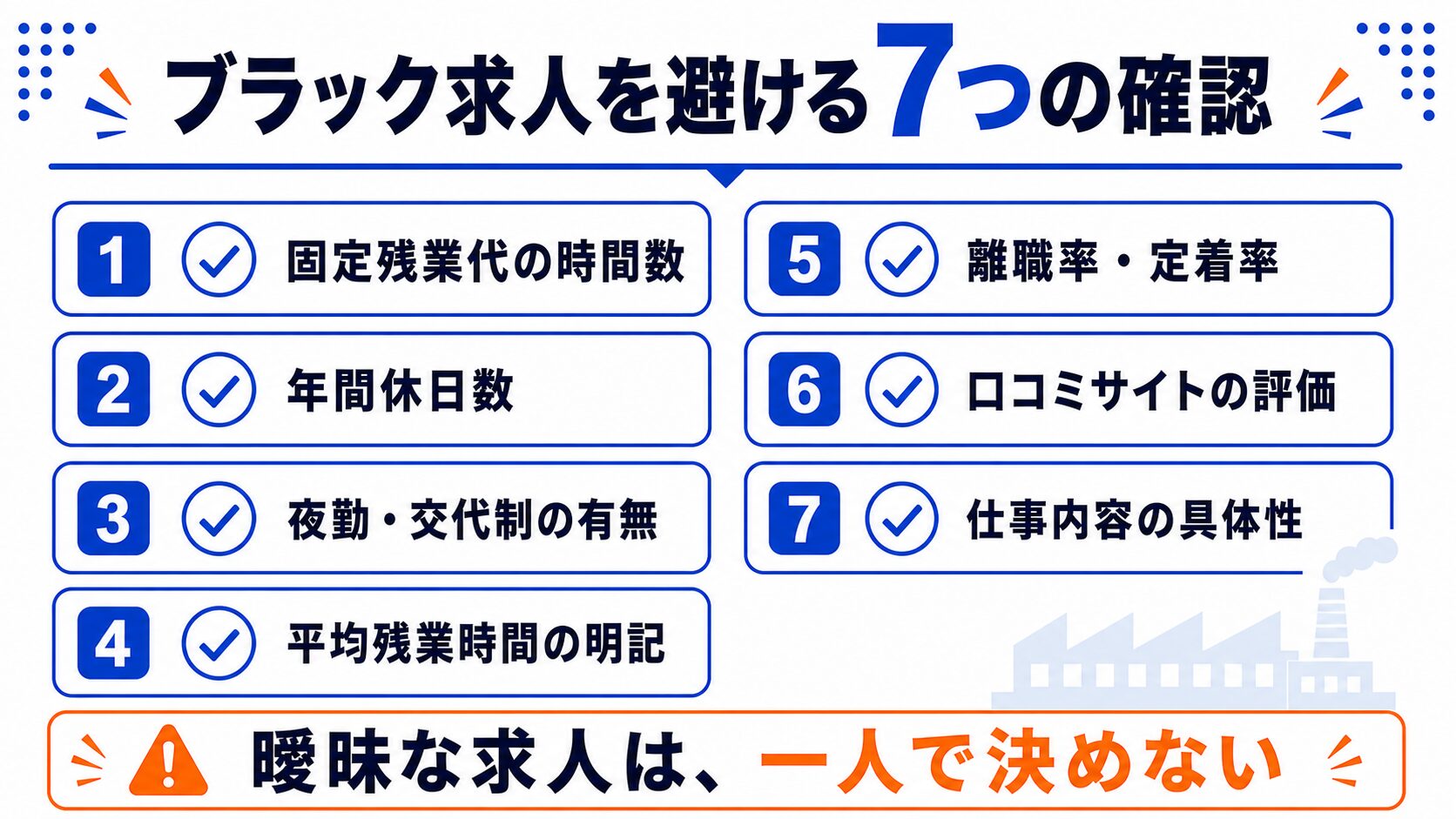 ブラック求人を避ける7つの確認項目