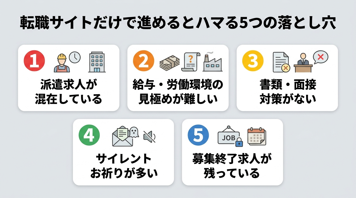 転職サイトの5つの落とし穴