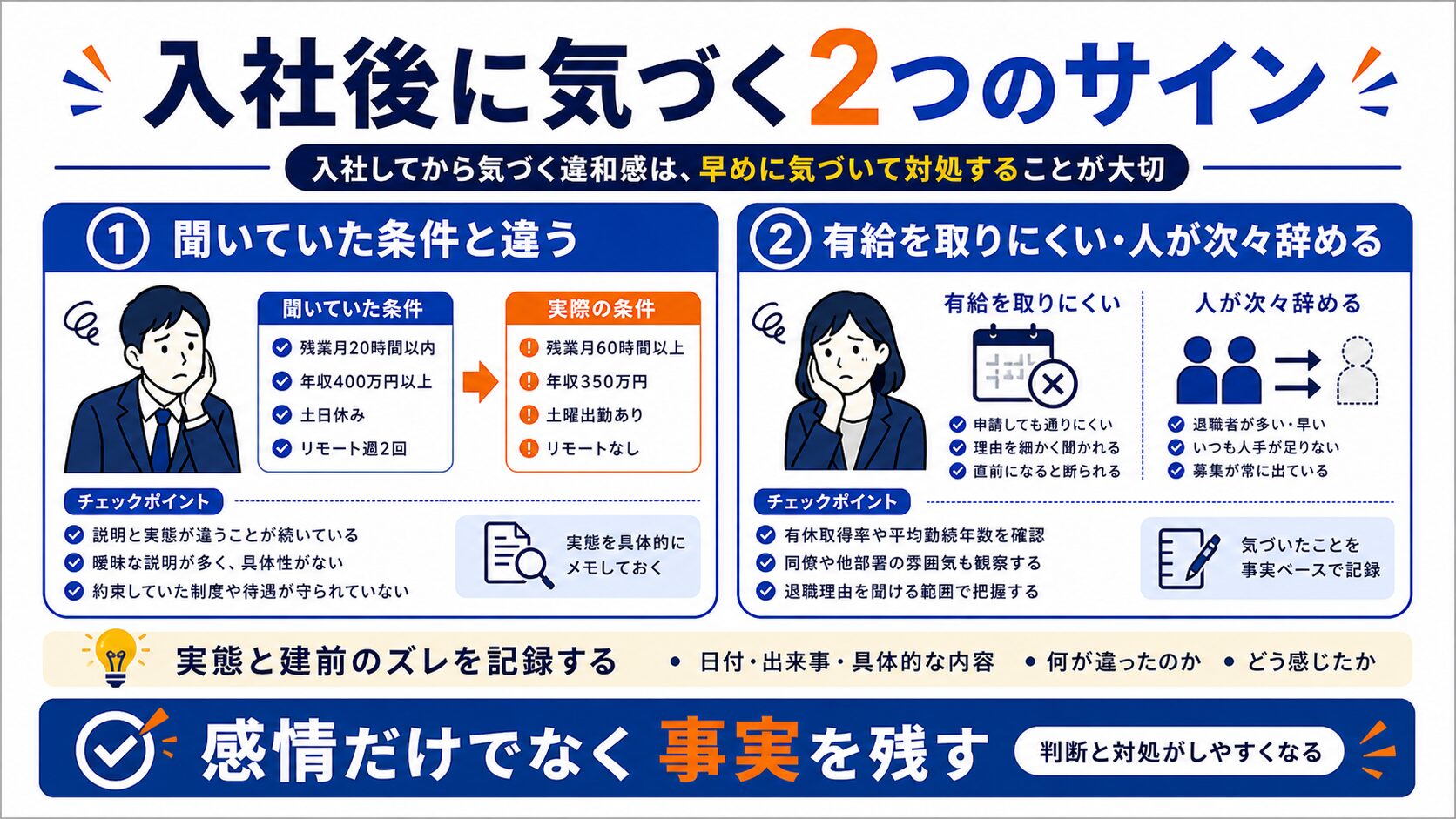 入社後に気づく2つのサイン