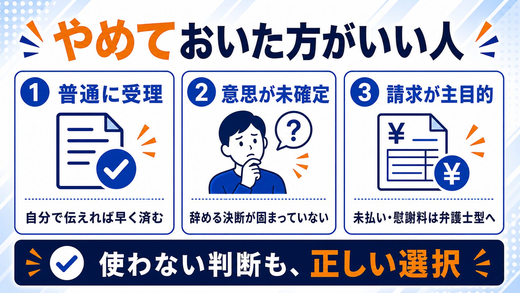 退職代行をやめておいた方がいい人の図解