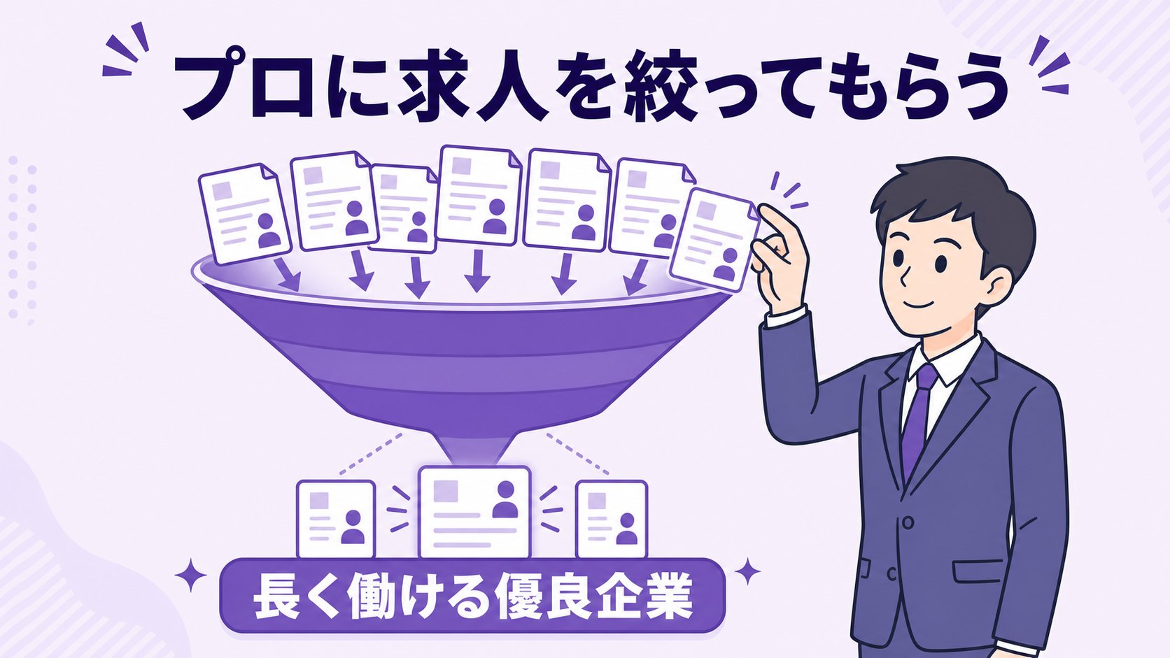 エージェントが求人を絞り込む仕組みの図解