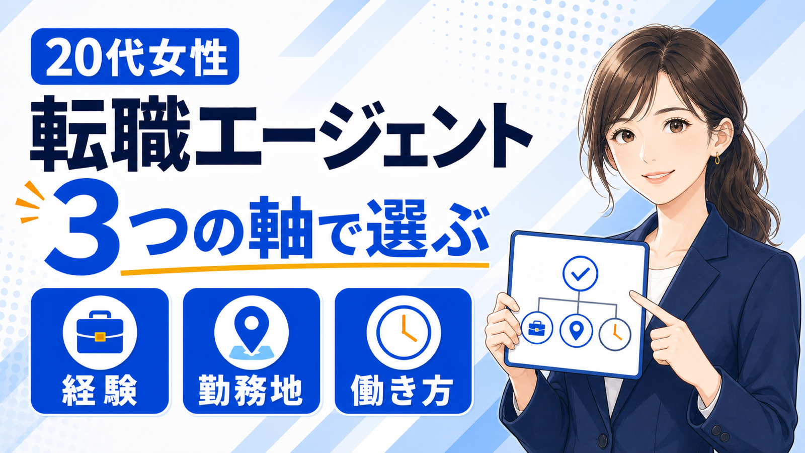 20代女性が転職エージェントを経験、勤務地、働き方の3軸で選ぶ記事のアイキャッチ